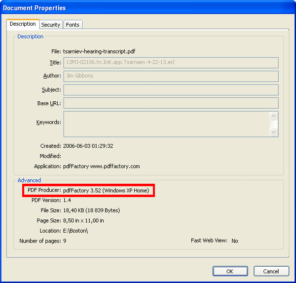 Document Properties Document Properties